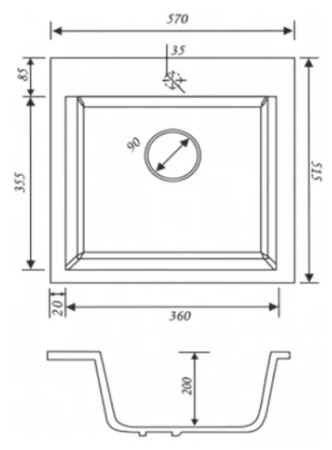 Кухонная мойка KAISER KMM-5056 мрамор (KMM-5056 W)